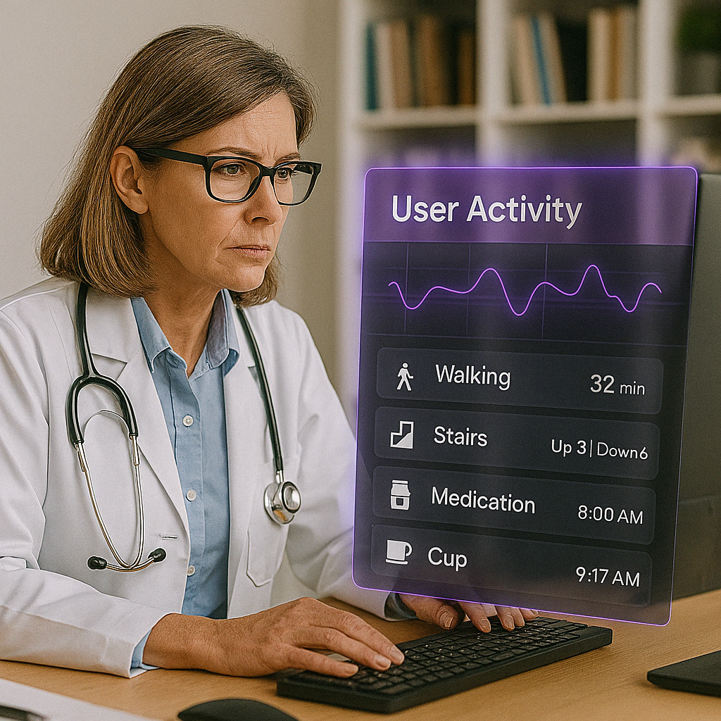 Clinician using NeuroGlasses dashboard